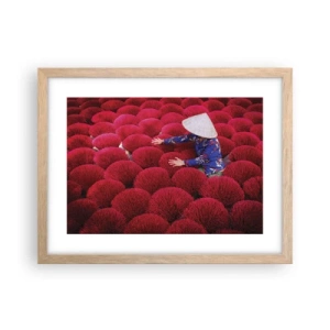 Poster in light oak frame - In the Rice Field  - 40x30 cm