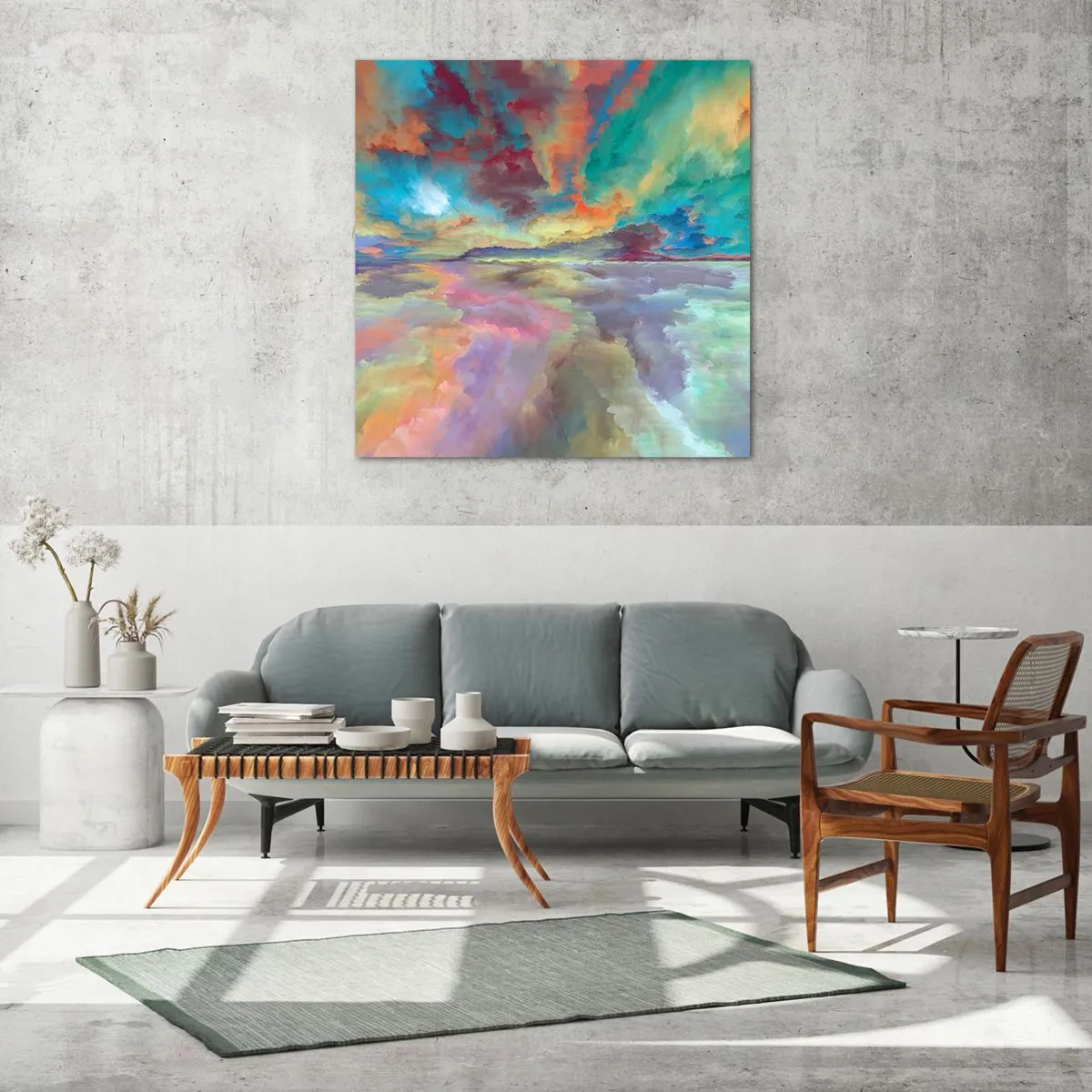 Glass picture - Two Skies - 50x50 cm