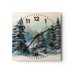Wall clock - Clock on glass - Ready for Christmas - 40x40 cm
