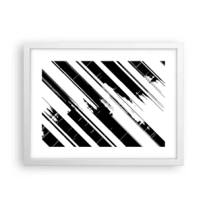 Poster in white frmae - Intensive and Dynamic Composition - 40x30 cm