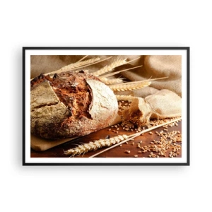 Poster in black frame - Tasty, Fragrant, Crunchy - 100x70 cm