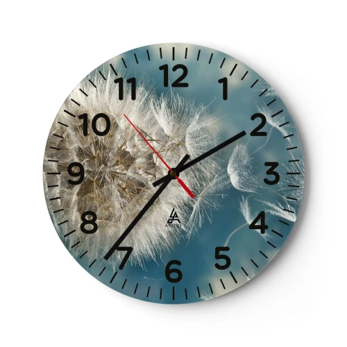 Wall clock - Clock on glass - Breath of an Angel - 40x40 cm
