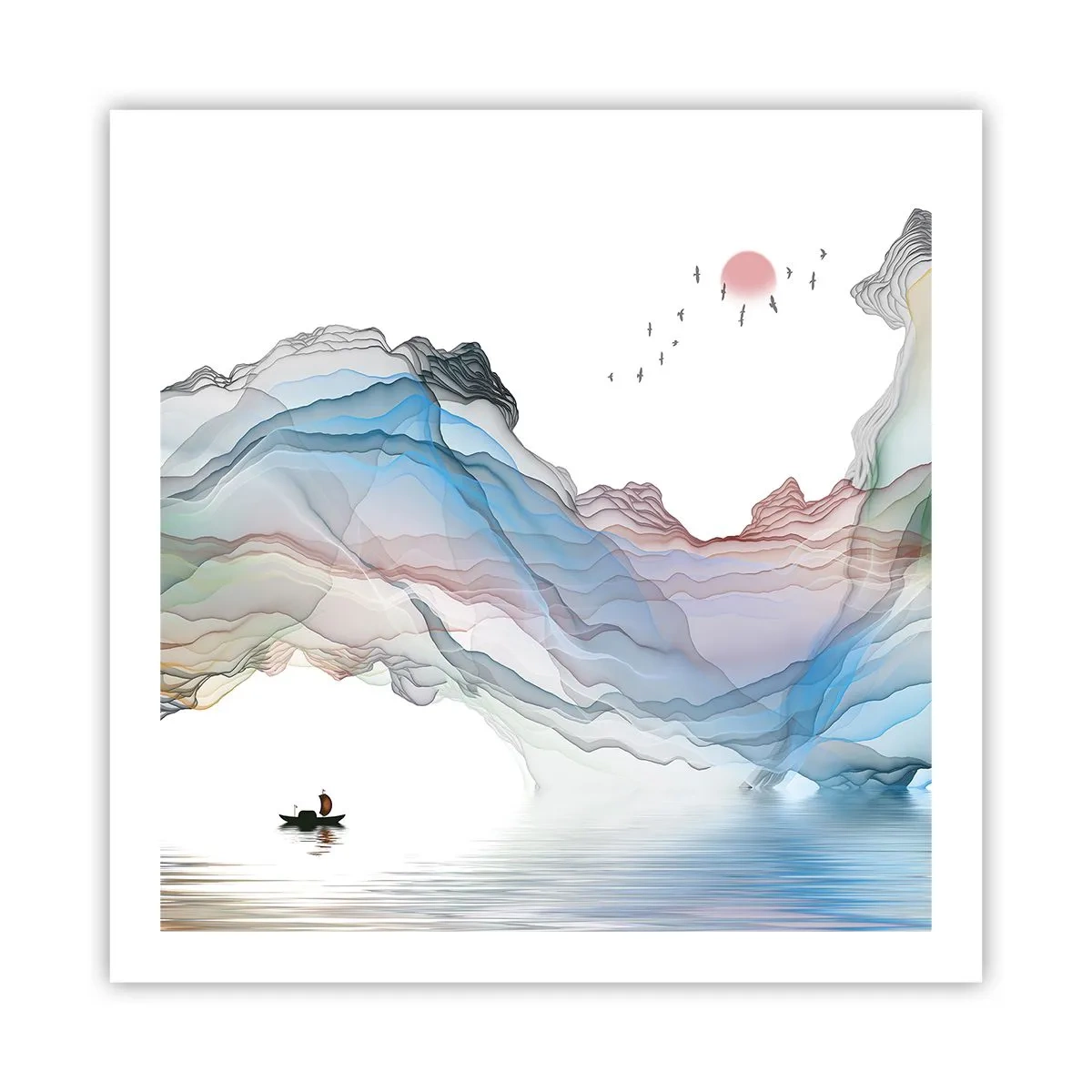 Poster - Towards Crystal Mountains - 60x60 cm
