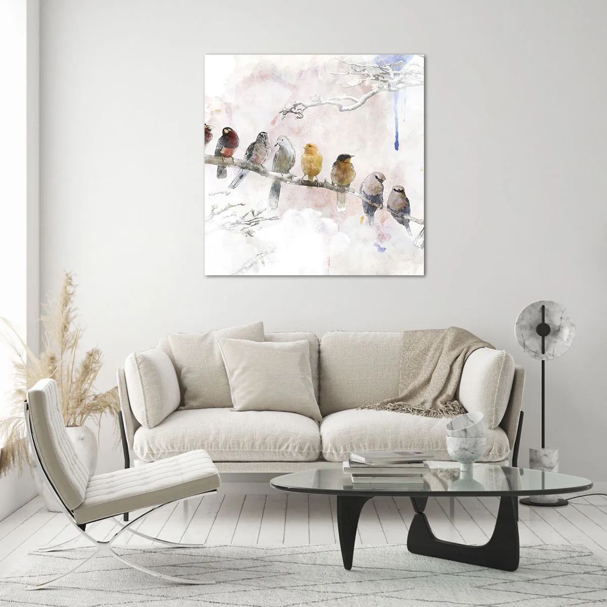 Glass picture - Winged Encounter - 60x60 cm