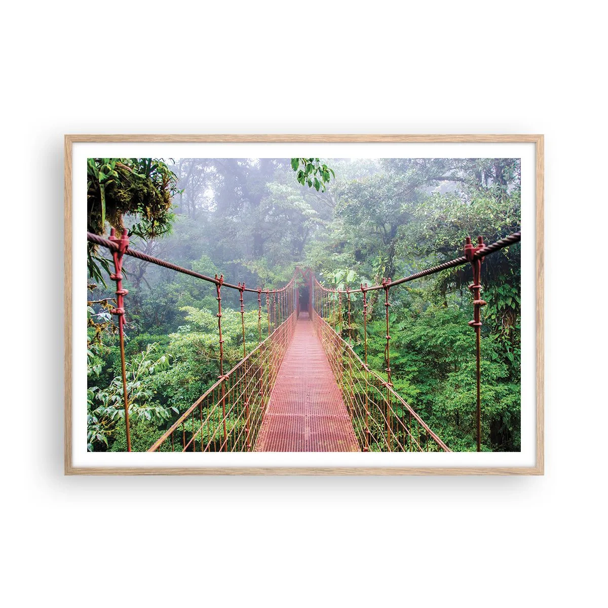 Poster in light oak frame - Suspended above Crowns - 100x70 cm