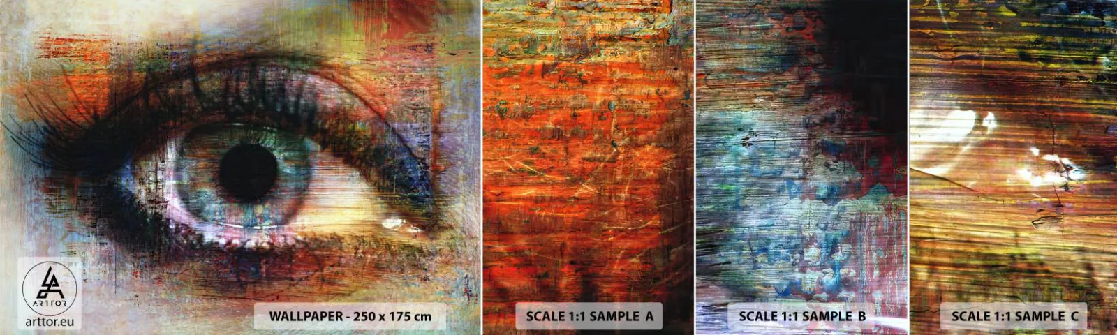 Photo Wallpaper Sample Standard Eco - You Can See Inside the Soul - Abstraction, Eye, Piece - 100x30 cm