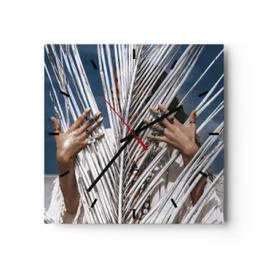 Wall clock - Clock on glass - Shaman's Girlfriend? - 30x30 cm