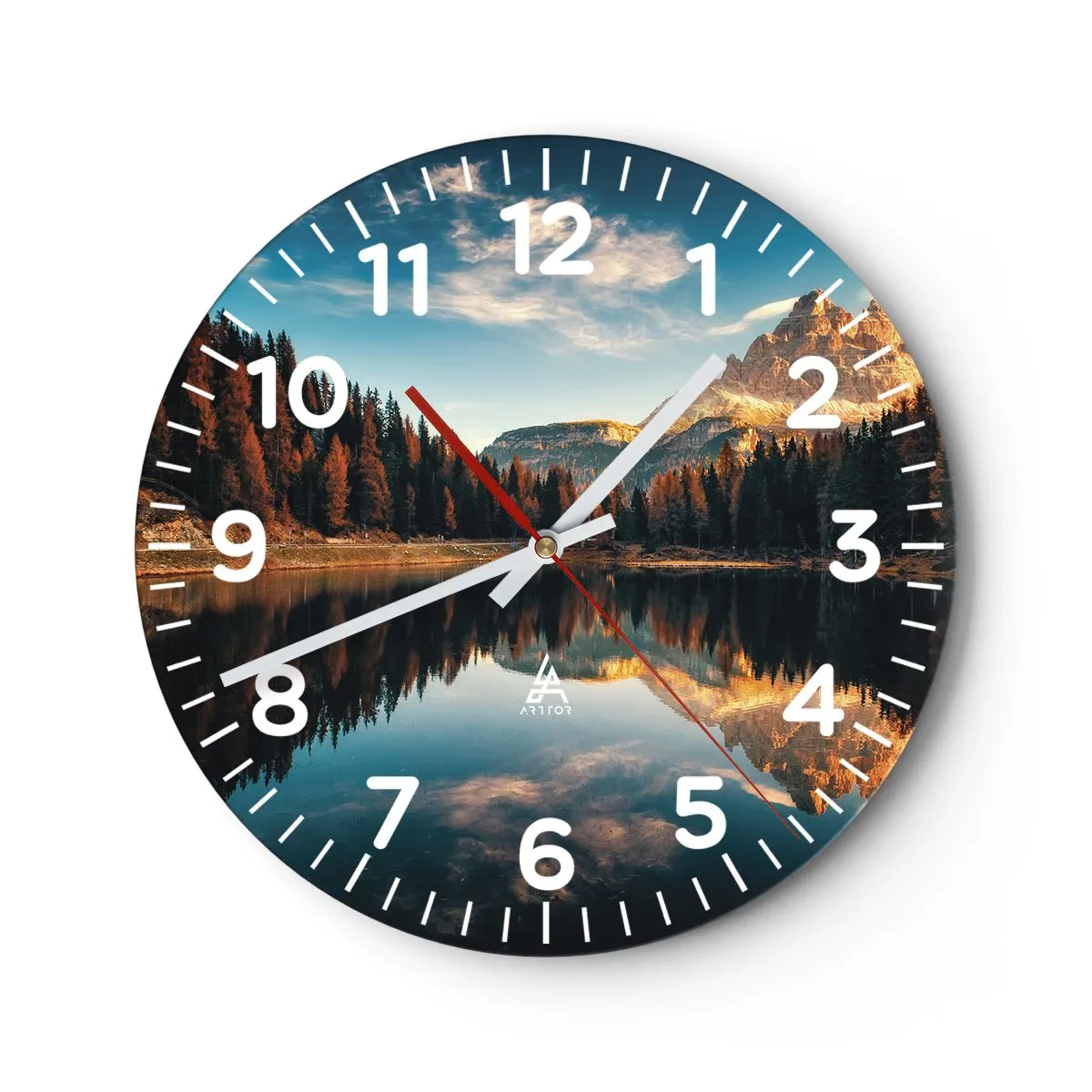 Wall clock - Clock on glass - Double Landscape - 40x40 cm