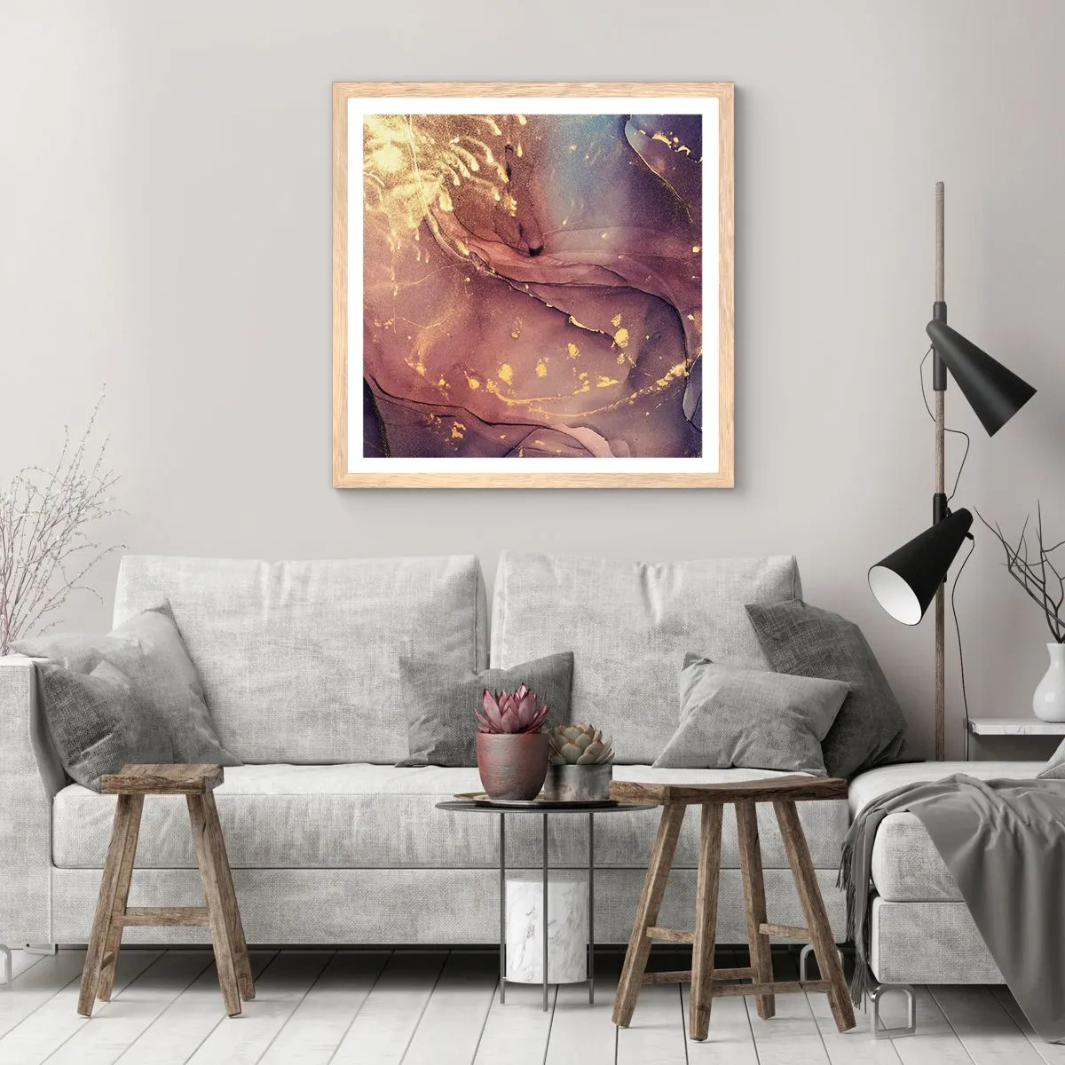 Poster in light oak frame - Matter and Spirit - 30x30 cm