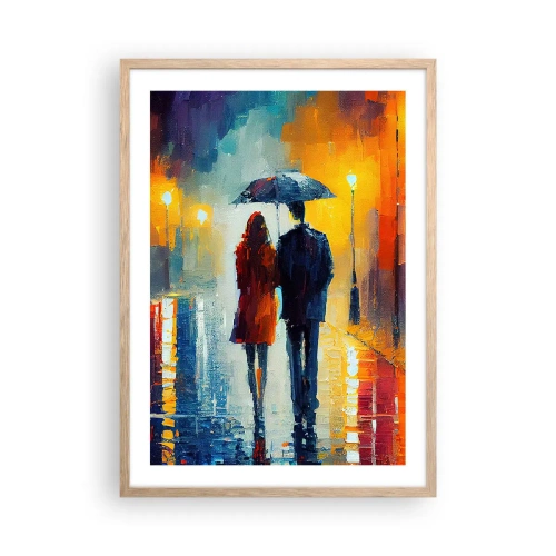Poster in light oak frame - Together - Colourful Night - 50x70 cm