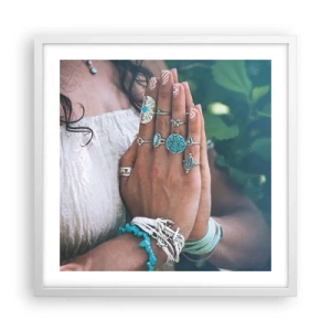 Poster in white frmae - Welcome to the Centre of Wellbeing - 50x50 cm