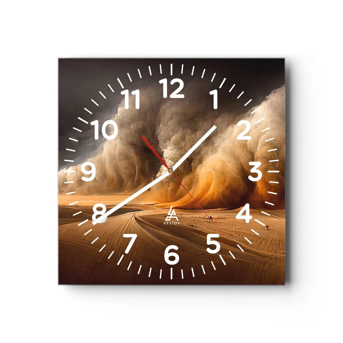 Wall clock - Clock on glass - Rage of the Desert - 30x30 cm