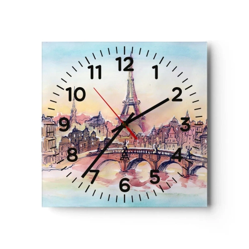 Wall clock - Clock on glass - The Only Such City in the World - 30x30 cm