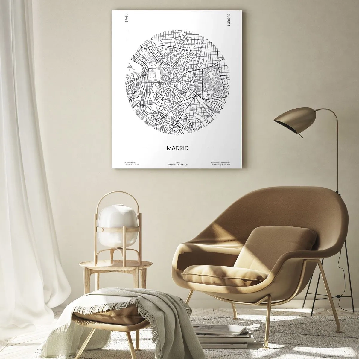 Glass picture - Anatomy of Madrid - 50x70 cm