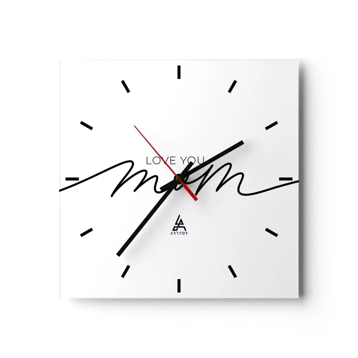 Wall clock - Clock on glass - Great Emotion - 40x40 cm