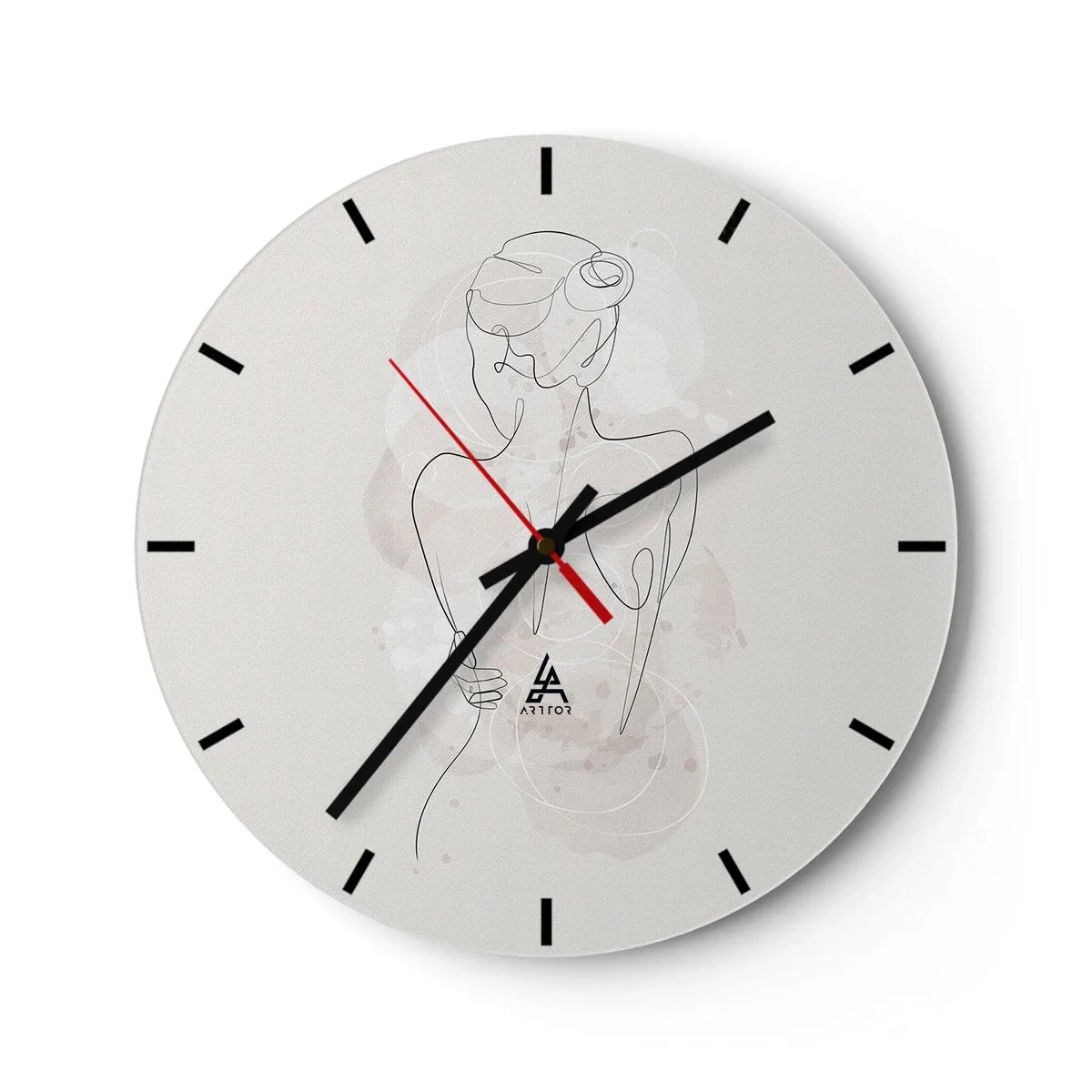 Wall clock - Clock on glass - Like a Sensitive Instrument - 40x40 cm