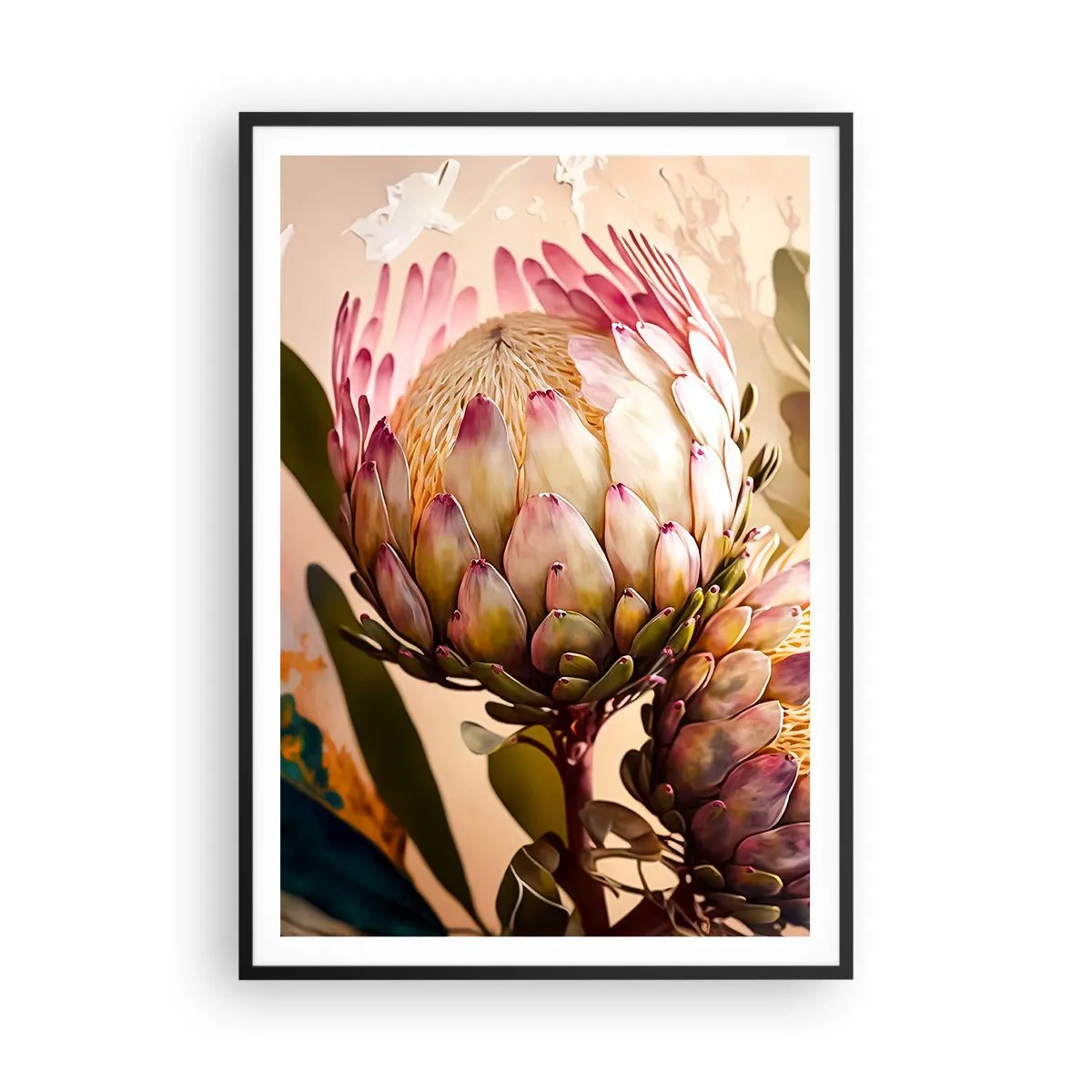 Poster in black frame - Tender Caress - 70x100 cm