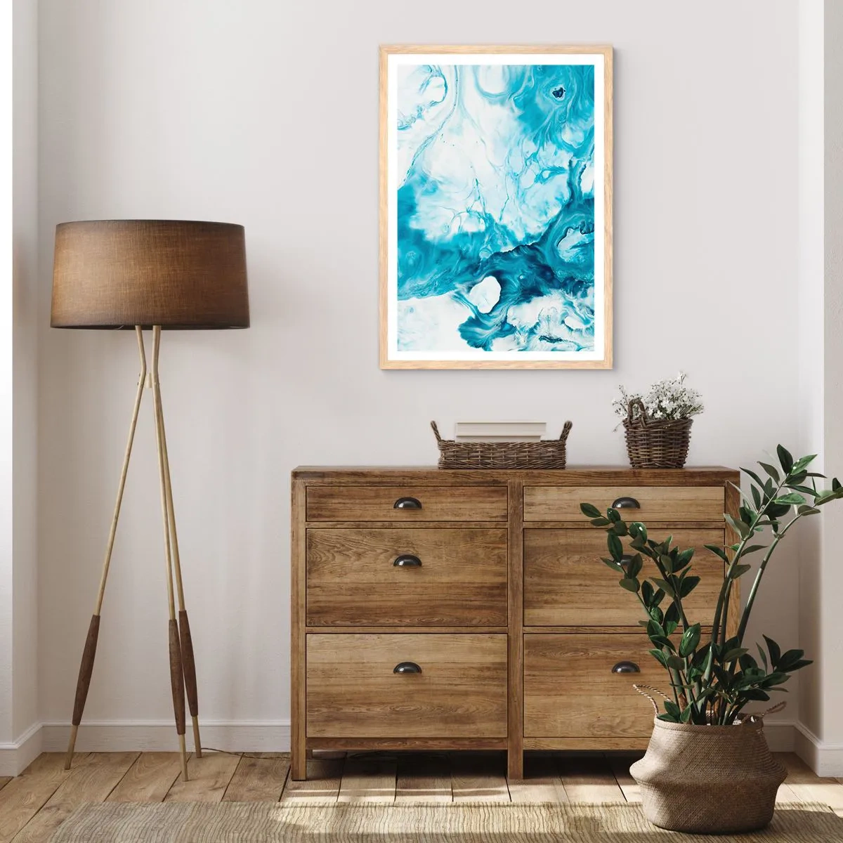Poster in light oak frame - Concert of Blue - 50x70 cm