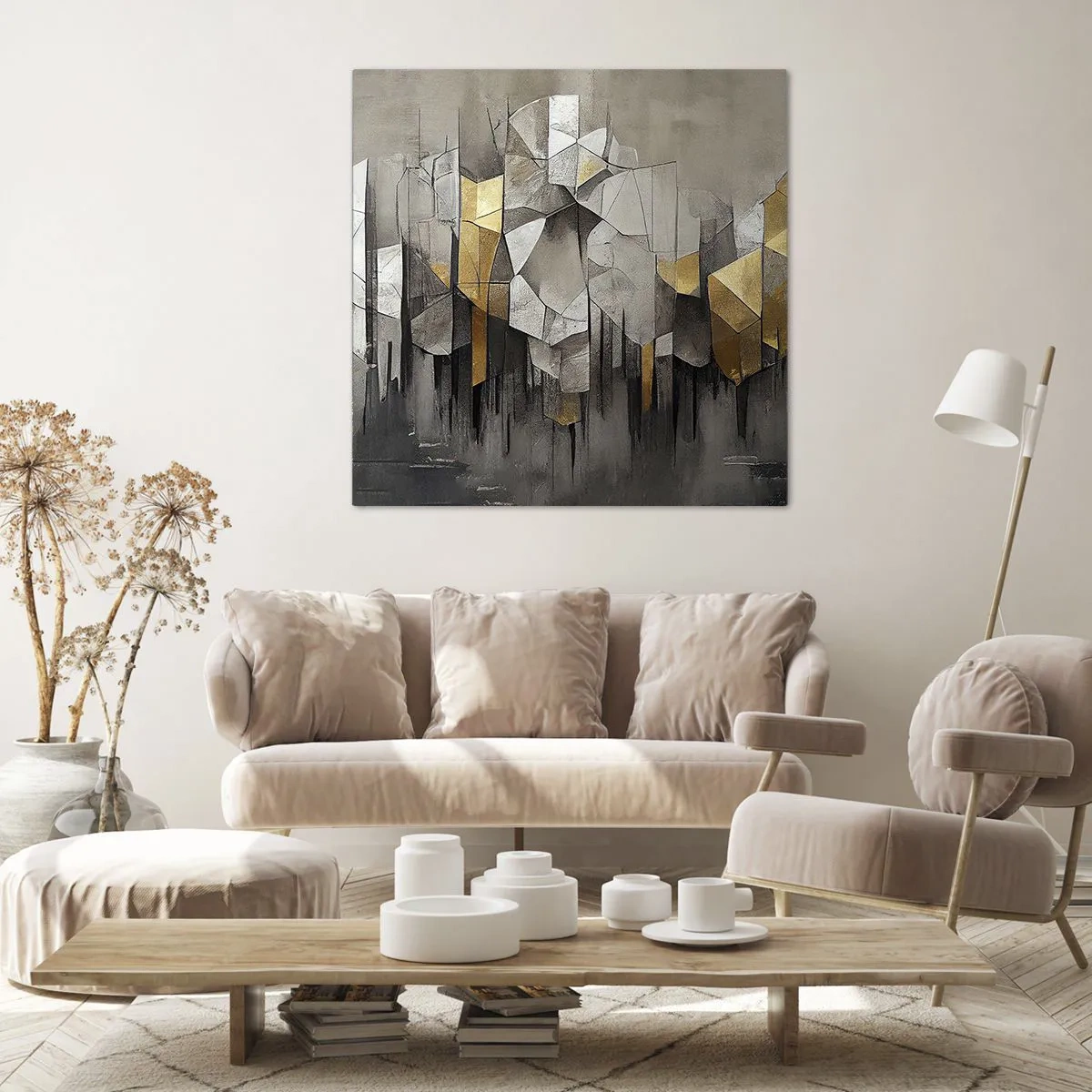 Canvas picture - Composition of Ice and Light - 40x40 cm