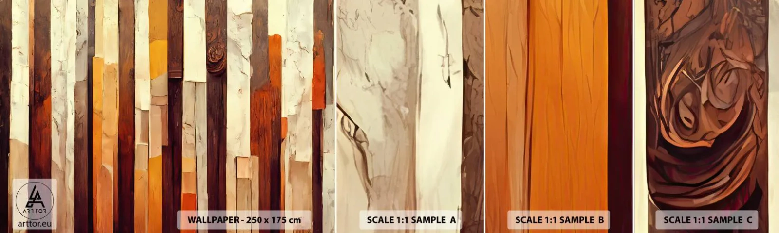 Photo Wallpaper Sample Standard Eco - Anthem of Forest Birds - Piece, Abstraction, Belts - 100x30 cm