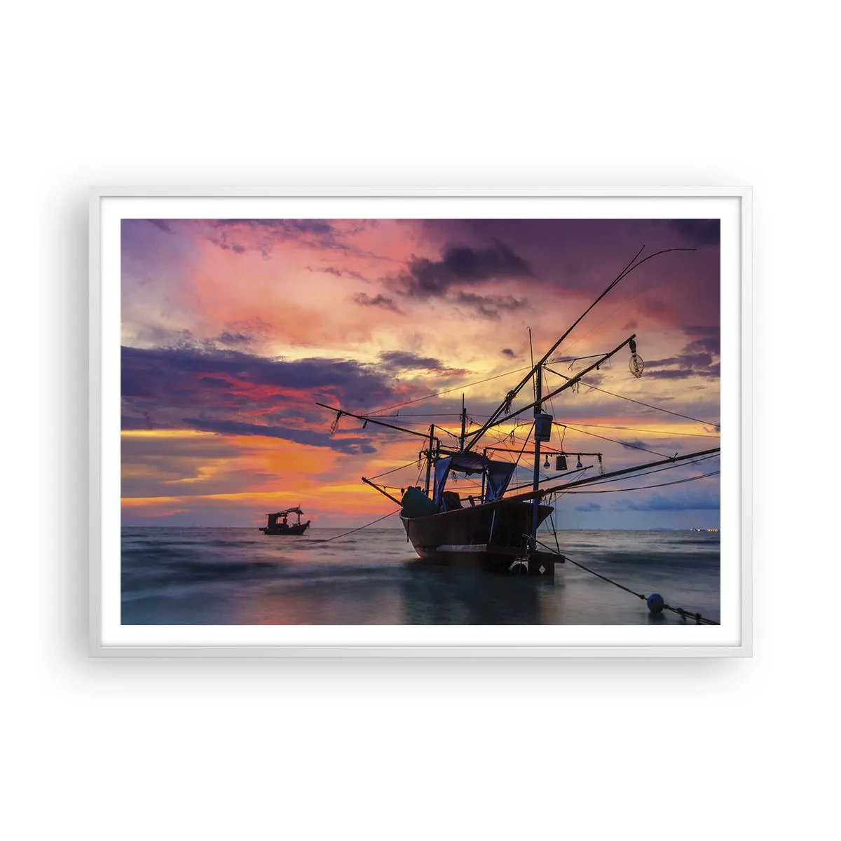 Poster in white frmae - Exotic Evening - 100x70 cm