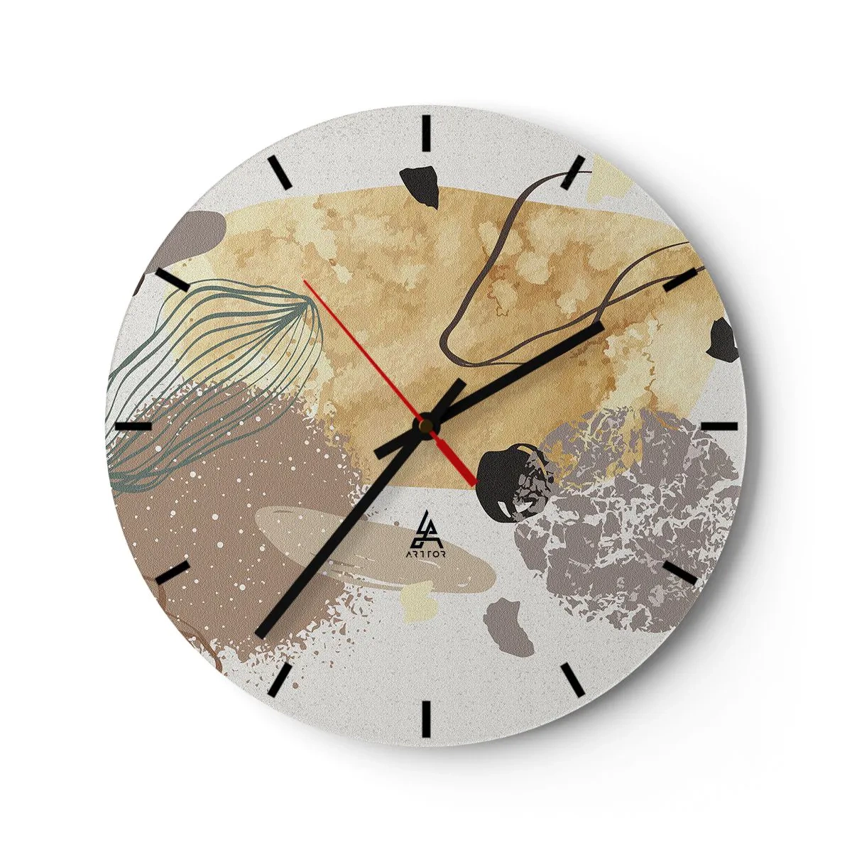 Wall clock - Clock on glass - Applied Splashing - 40x40 cm