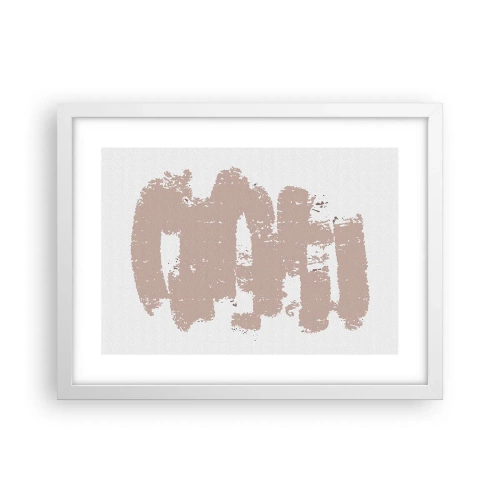 Poster in white frmae - Abstract in Delicate Pink - 40x30 cm