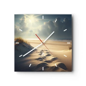 Wall clock - Clock on glass - Calming Landscape - 30x30 cm