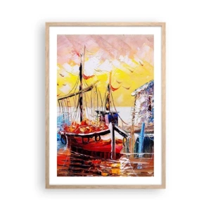 Poster in light oak frame - Happy Comeback - 50x70 cm