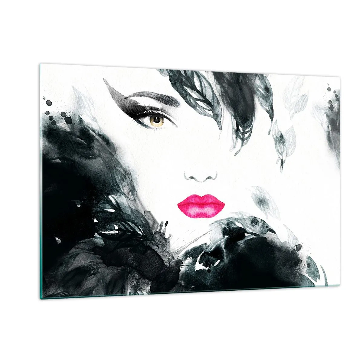 Glass picture - Watch out for Femme Fatale! - 120x80 cm