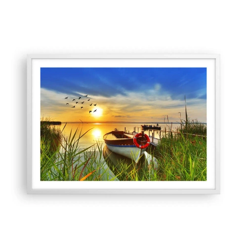 Poster in white frmae - Cormorants Are Flying Away - 70x50 cm