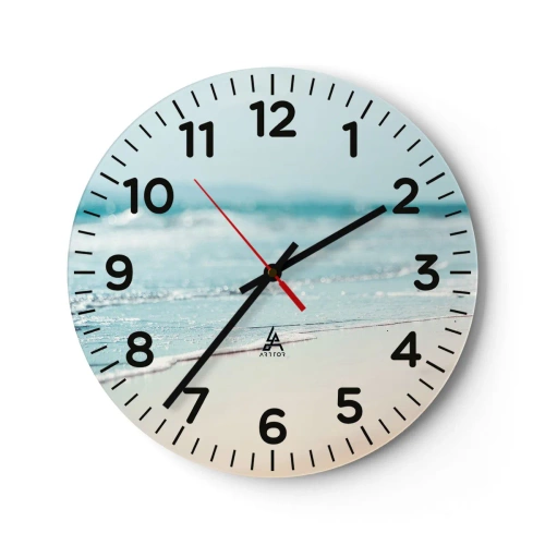 Wall clock - Clock on glass - Warmth and Breeze - 30x30 cm