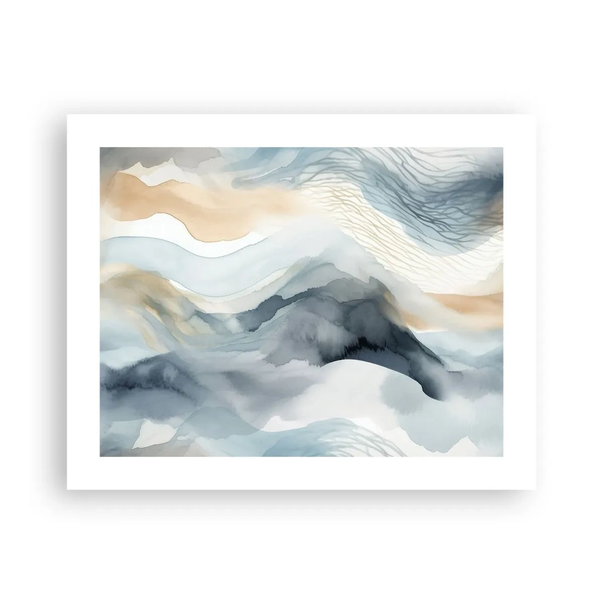 Poster - Snowy and Foggy Abstract - 50x40 cm