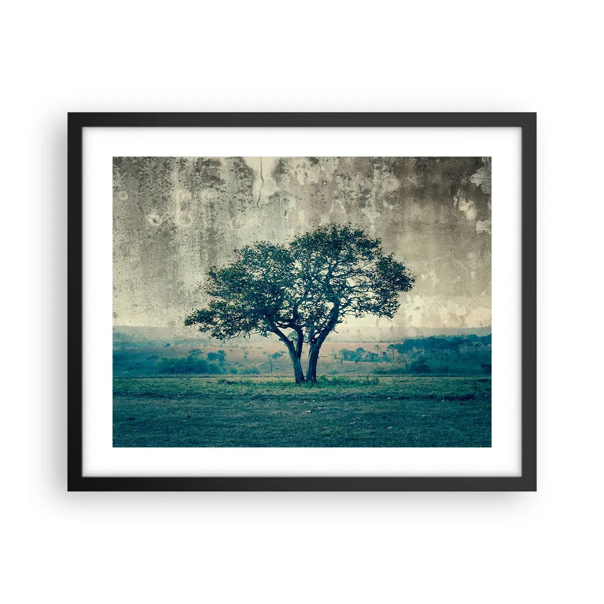 Poster in black frame - Apple Tree in Blue? - 50x40 cm