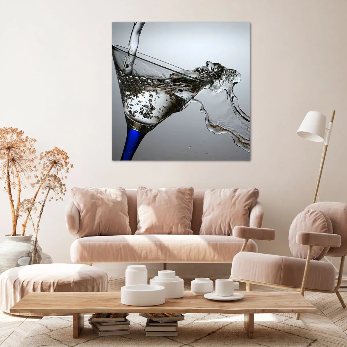 Canvas picture - Crystal Clear Water in a Crystal Glass - 30x30 cm