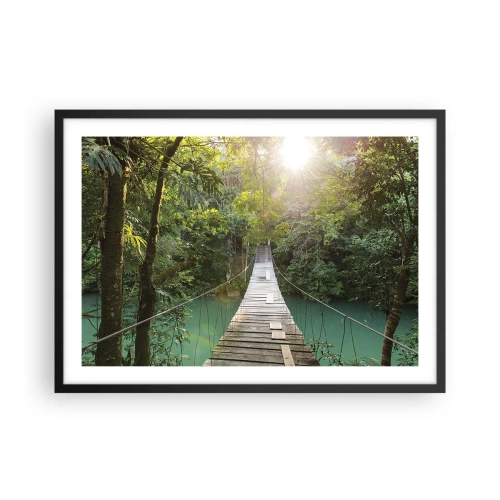 Poster in black frame - Azure Water in Azure Forest - 70x50 cm