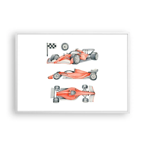 Poster in white frmae - Race for the Dreams - 100x70 cm