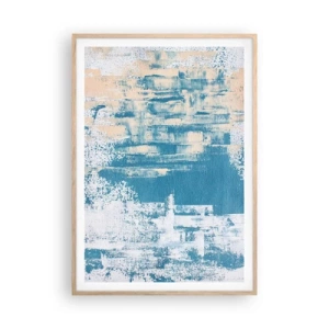 Poster in light oak frame - Through an Icicle - 70x100 cm