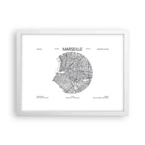 Poster in white frmae - Anatomy of Marseille - 40x30 cm
