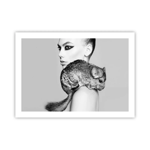 Poster - Lady with a Chinchilla - 70x50 cm