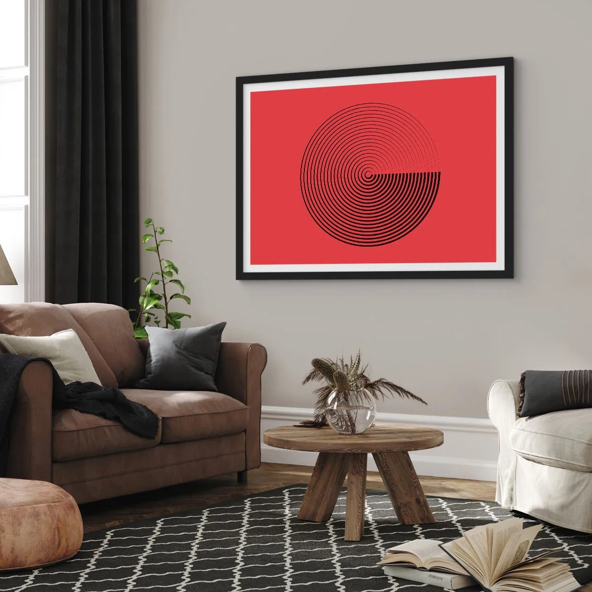 Poster in black frame - Circular Movement - 70x50 cm