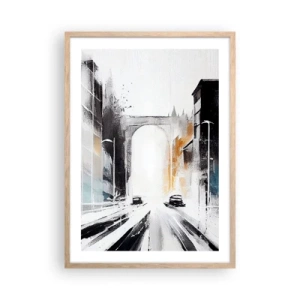 Poster in light oak frame - Study of a City: Architecture and Movement - 50x70 cm