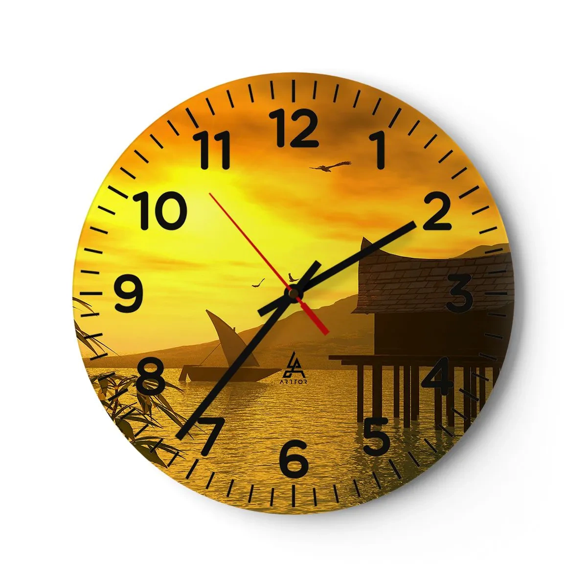 Wall clock - Clock on glass - Long-Awaited Peace - 40x40 cm