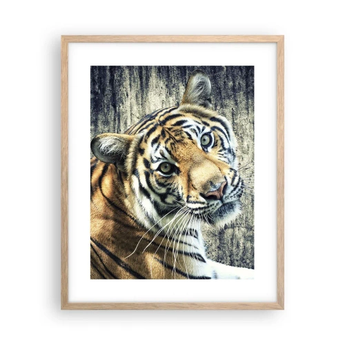 Poster in light oak frame - Portrait in Rays of Light - 40x50 cm