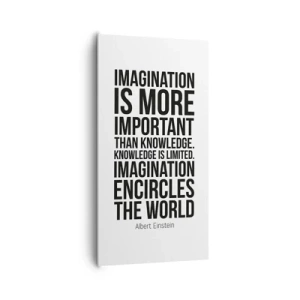 Canvas picture - Einstein about Power of Imagination - 65x120 cm