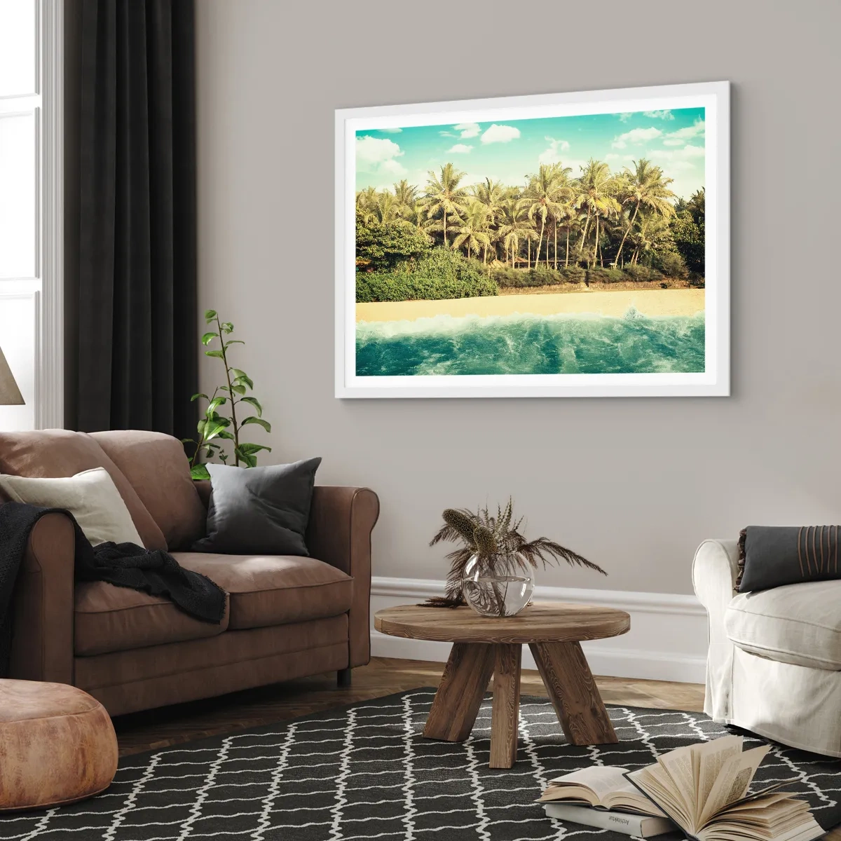 Poster in white frmae - How about Here? - 100x70 cm