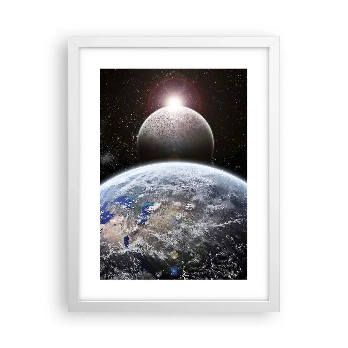 Poster in white frmae - Space Landscape - Sunrise - 30x40 cm