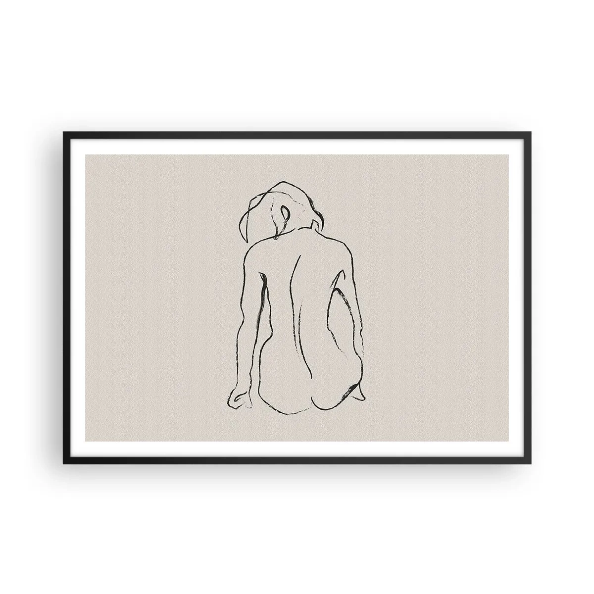 Poster in black frame - Woman Nude - 100x70 cm