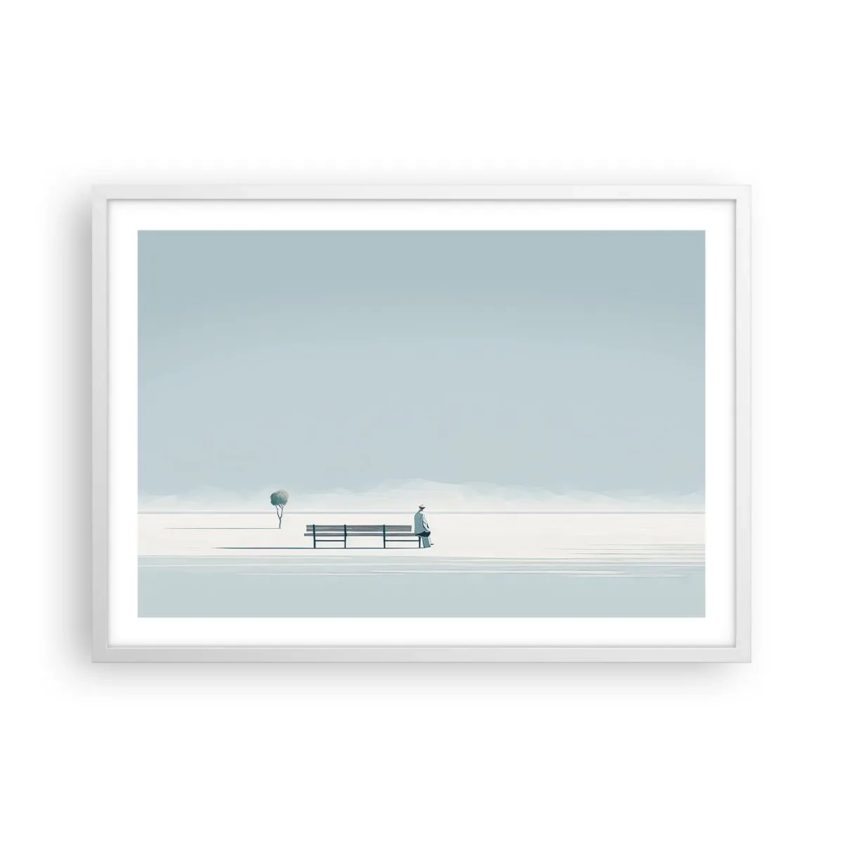 Poster in white frmae - Yes, I Am Waiting - 70x50 cm