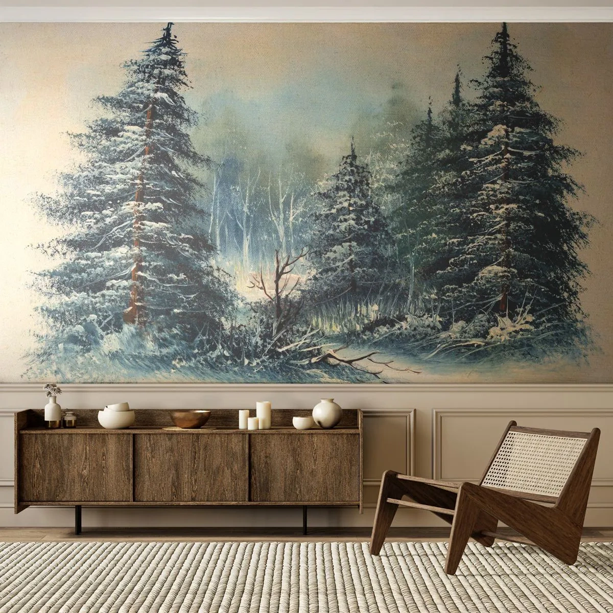 Self-Adhesive Photo Wallpaper Deluxe Sticker - Ready for Christmas - Landscape, Forest, Nature - 350x256 cm